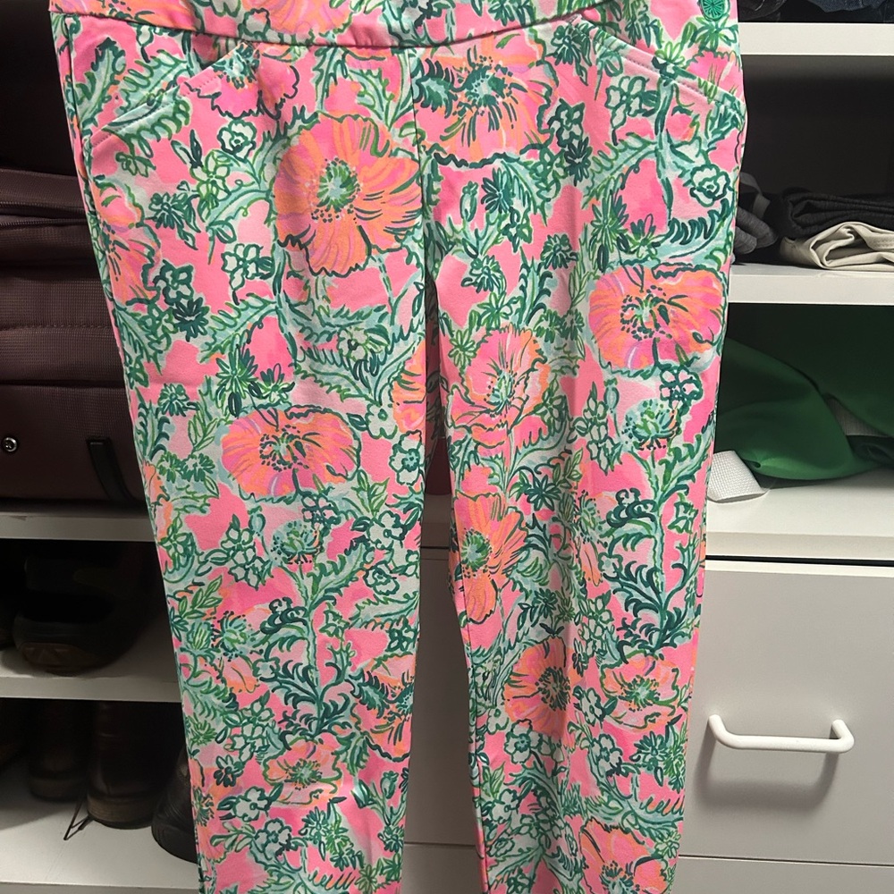 Lilly Pulitzer Pink Floral Print Pants